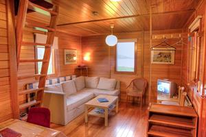Sitting area on the lower floor of the cottage  