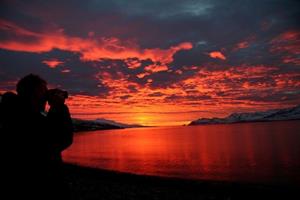Beautiful sunset at Mjóeyri