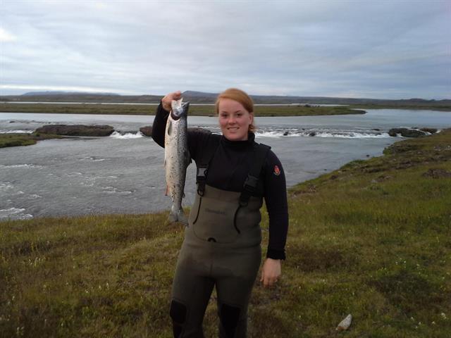 Valgerdur fishing in South Iceland Valgerdur fishing in South Iceland