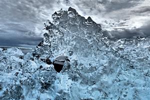 Strange ice formations by Jökulsárlón Glacier lagoon