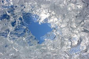 Glacial ice on a bright day