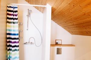 Economy family room with private bathroom. The room accommodates 6 persons in bunk beds. 