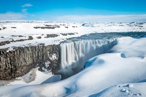Dettifoss Waterfall in Winter