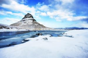 Kirkjufell Mountain in its winter coat