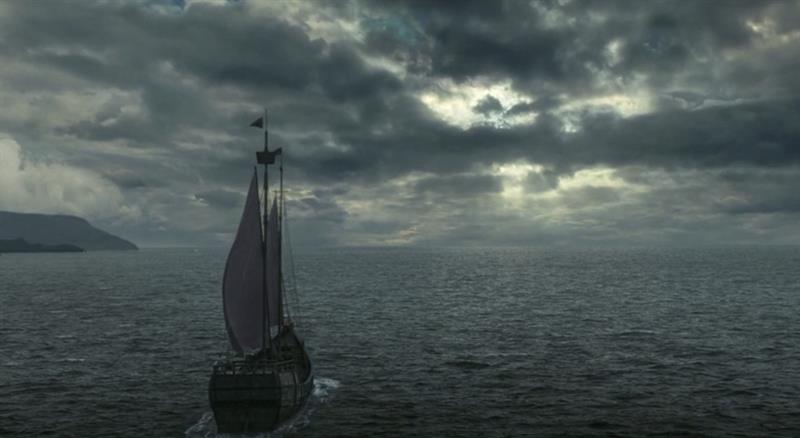 Game of Thrones - Lake Þingvallavatn appears when Arya leaves Westeros Game of Thrones - Scenes at Thingvallavatn.png
