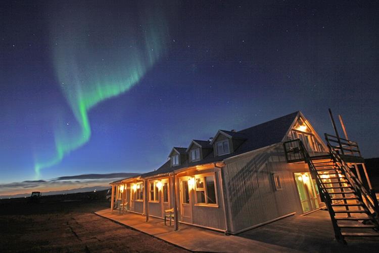Hotel Lækur in South Iceland is one of the best places to watch the Northern Lights Hotel Lækur in South Iceland is one of the best places to watch the Northern Lights
