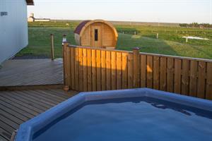 Heitur pottur og sauna
