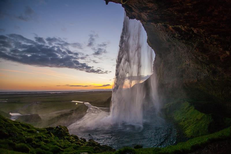 Behind Seljalandsfoss Waterfall Behind Seljalandsfoss Waterfall