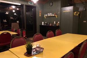 Cooking facilites and dining area.