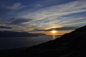 Hotel Sveinbjarnargerði offers a fantastic view over the Midnight Sun