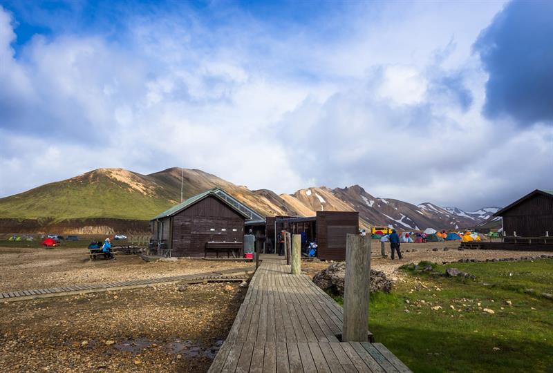 Hiking hut in Landmannalaugar, Iceland Hiking hut in Landmannalaugar, Iceland