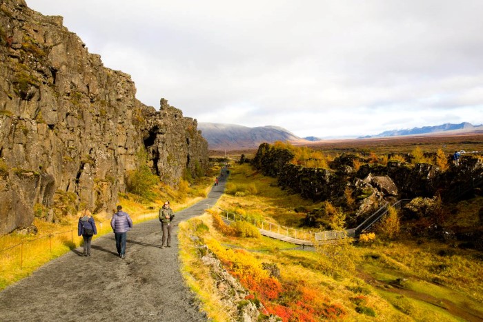 Almannagjá in Þingvellir National Park Almannagjá in Þingvellir National Park