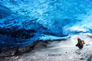Inside an ice cave