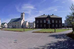 Austurvöllur Square in Reykjavík 