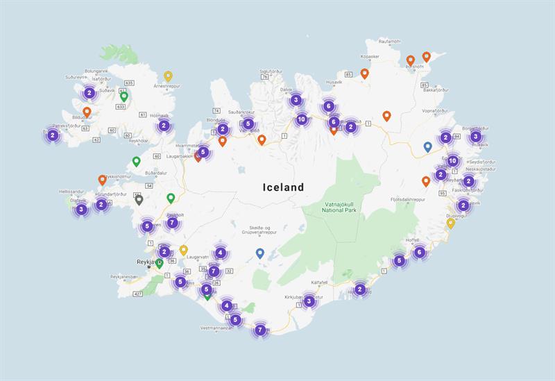 Hey Iceland Map of Accommodation Hey Iceland Map of Accommodation