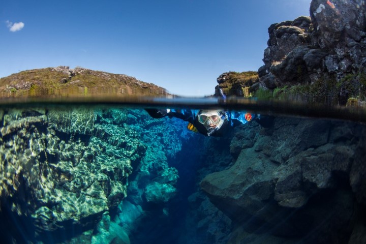 Snorkel in Silfra fissure Snorkel in Silfra fissure