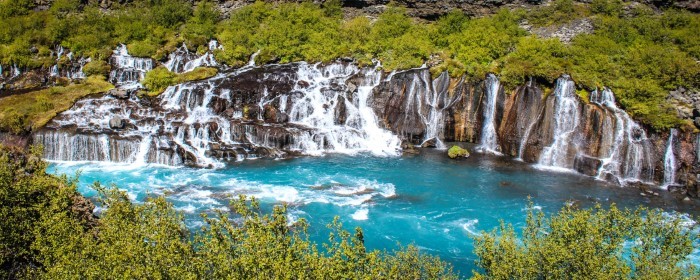 Hraunfossar lava falls Hraunfossar lava falls