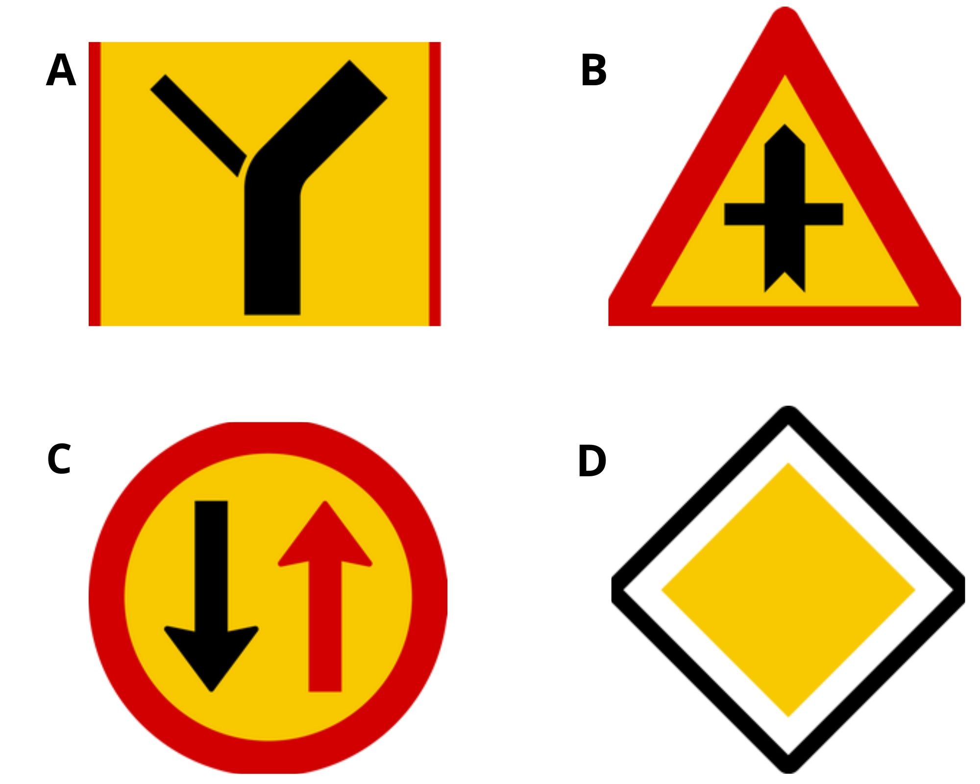 Four road signs Four road signs