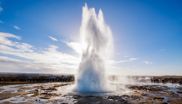 Strokkur geyser erupting Strokkur geyser erupting