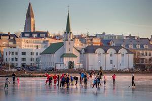 Tjörnin Lake in central Reykjavík
