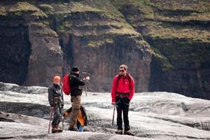 Enjoying the stay on the glacier