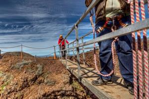 At the top of the dormant volcano