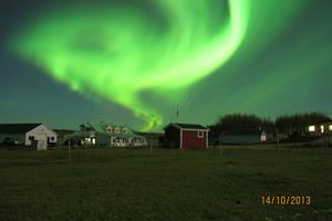 Northern lights at Hotel Lækur