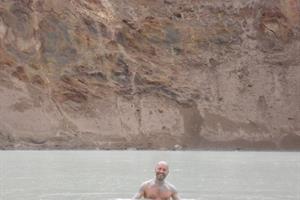 Bathing in Lake Víti