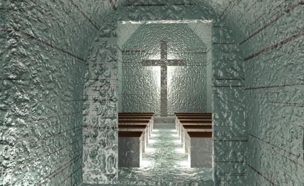 Ice cave chapel in Iceland Ice cave chapel in Iceland